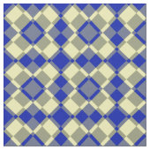 Blue Yellow Checker Argyle Pattern ファブリック (クローズアップ)