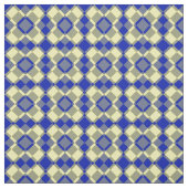 Blue Yellow Checker Argyle Pattern ファブリック (見本)
