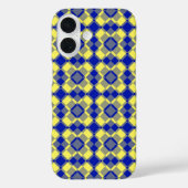 Blue Yellow Checker Argyle Pattern Case-Mate iPhoneケース (裏面)
