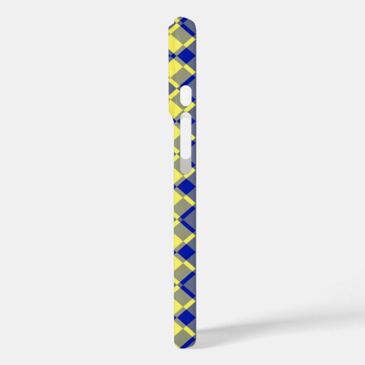Blue Yellow Checker Argyle Pattern Case-Mate iPhoneケース (裏面 / 左)