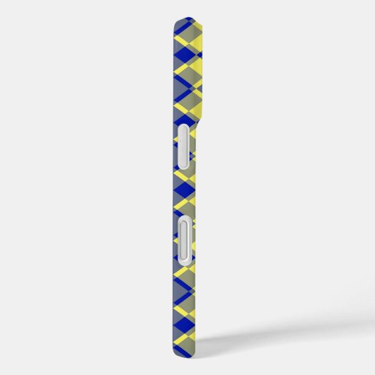 Blue Yellow Checker Argyle Pattern Case-Mate iPhoneケース (裏面 / 右)