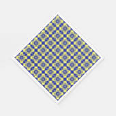 Blue Yellow Checker Argyle Pattern Paper Napkin スタンダードランチョンナプキン (角)