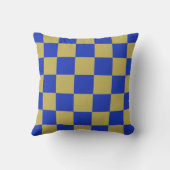 Blue Yellow Checkerboard Pillow クッション (裏面)
