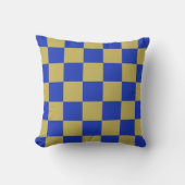 Blue Yellow Checkerboard Pillow クッション (正面)