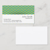 Blue & Yellow Chevron薬剤師名刺 名刺 (正面/裏面)