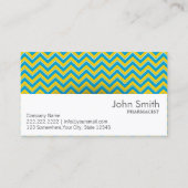 Blue & Yellow Chevron薬剤師名刺 名刺 (正面)