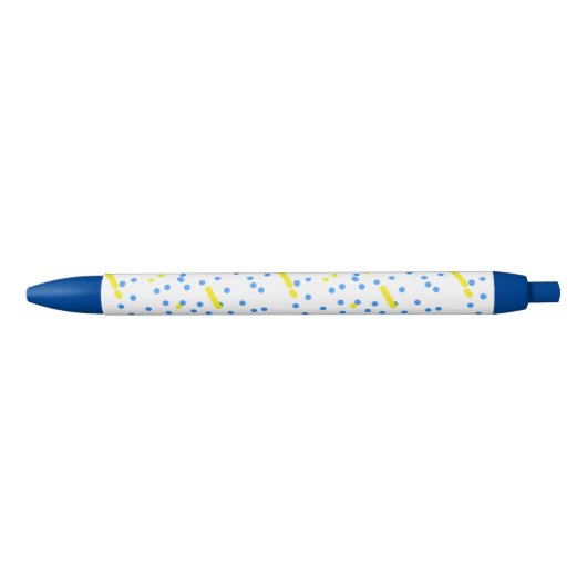 Blue Yellow Comet Meteorites Pen 青ボールペン (正面)