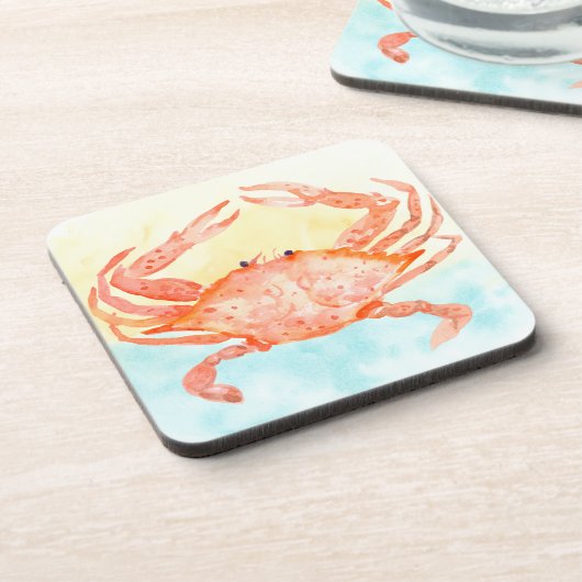 Blue Yellow Crab Watercolor コースター (左側)