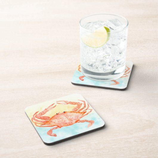 Blue Yellow Crab Watercolor コースター (右側)