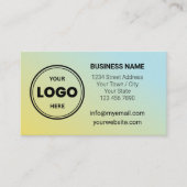 Blue Yellow Custom Logo QR Code Business Card 名刺 (正面)