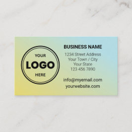 Blue Yellow Custom Logo QR Code Business Card 名刺