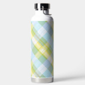 BLUE & YELLOW EASTER PLAID PATTERN ウォーターボトル (左面)
