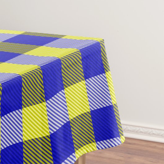 Blue Yellow Gingham Check Design  テーブルクロス
