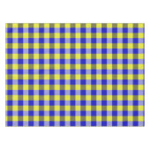 Blue Yellow Gingham Check Design  テーブルクロス (正面(横))