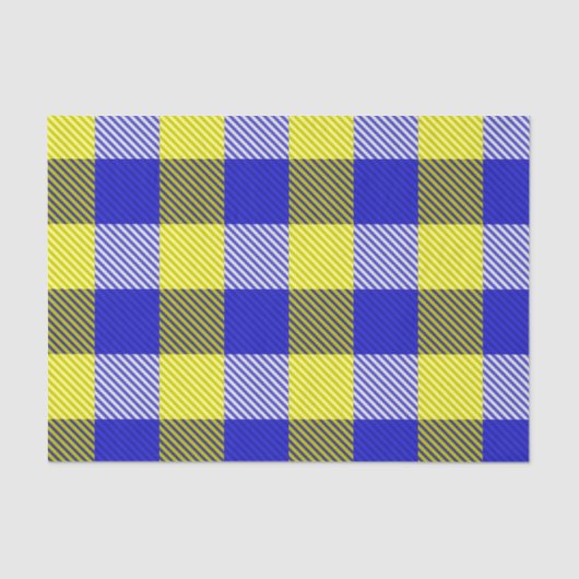 Blue Yellow Gingham Check Design  薄葉紙 (正面)