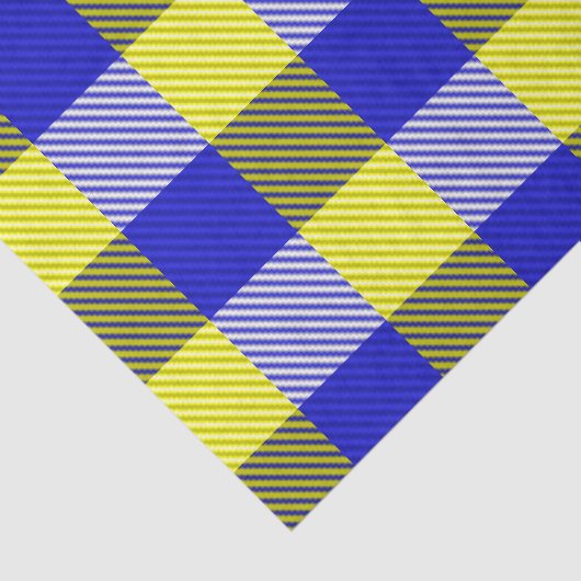 Blue Yellow Gingham Check Design 薄葉紙 (詳細)