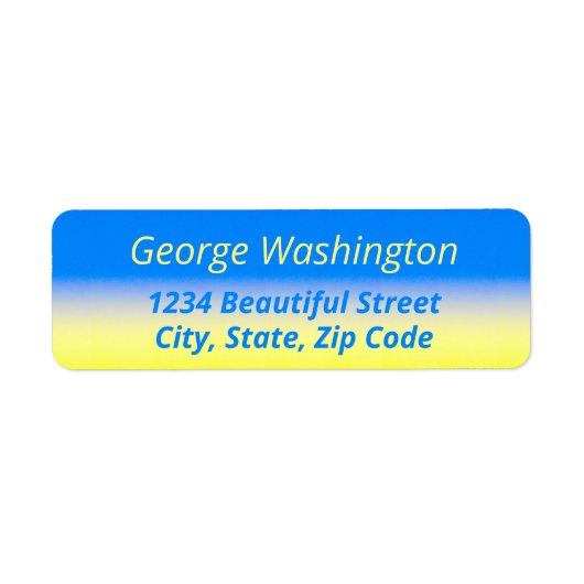 Blue Yellow Gradient Peace No War Ukraine Inspired ラベル (正面)