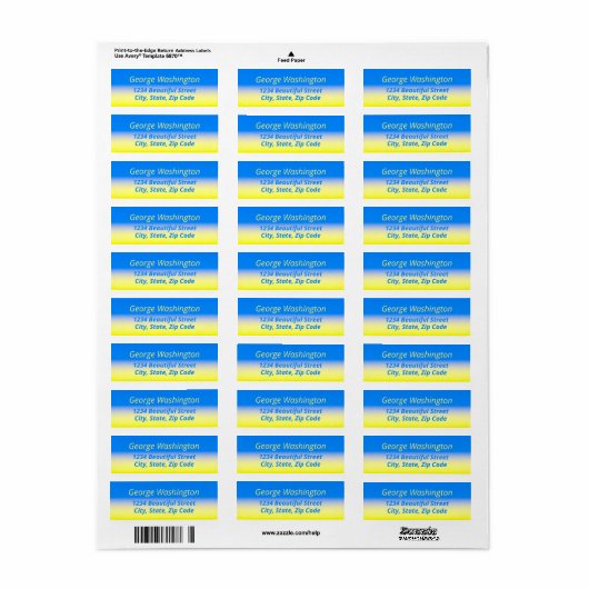 Blue Yellow Gradient Peace No War Ukraine Inspired ラベル (フルシート)