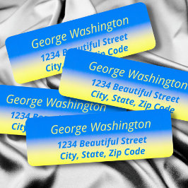 Blue Yellow Gradient Peace No War Ukraine Inspired ラベル