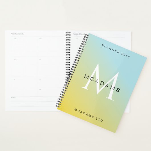 Blue Yellow Gradient  Personalized Business  プランナー手帳 (ディスプレー)