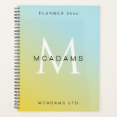 Blue Yellow Gradient  Personalized Business  プランナー手帳 (正面)
