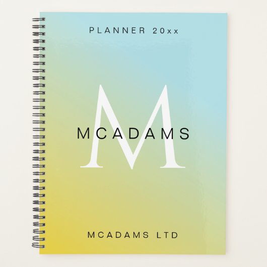 Blue Yellow Gradient  Personalized Business  プランナー手帳 (正面)
