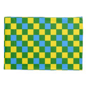 Blue Yellow Green Checkered Pattern Design  枕カバー (裏面)