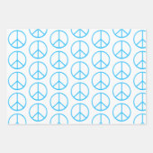 Blue Yellow Green Peace Sign Gift Wrap Combo ラッピングペーパーシート (正面3)