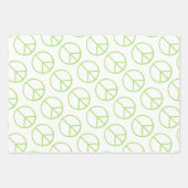 Blue Yellow Green Peace Sign Gift Wrap Combo ラッピングペーパーシート (正面)