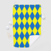Blue Yellow Harlequin Checkered Design  ゴルフタオル (インサイチュ)