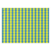 Blue Yellow Harlequin Checkered Design  テーブルクロス (正面(横))