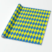 Blue Yellow Harlequin Checkered Design  ラッピングペーパー (アンロールド)