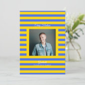 Blue Yellow High School Grad Announcement Card 案内状 (スタンド正面)