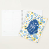 Blue & Yellow Laurentian Floral Custom Name プランナー手帳 (ディスプレー)