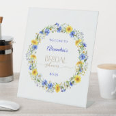 Blue Yellow Lavender Wildflower Wreath 台座サイン (インサイチュ)