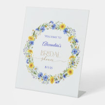 Blue Yellow Lavender Wildflower Wreath