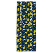 Blue yellow lemon fruit bright summer ワインギフトバッグ (裏面)