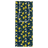 Blue yellow lemon fruit bright summer ワインギフトバッグ (正面)