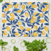 Blue & Yellow Lemon Kitchen Towel キッチンタオル (折り畳み)