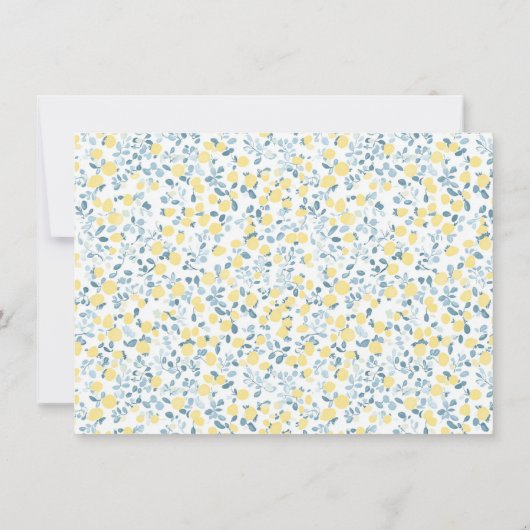 Blue Yellow Lemons Limoncello Monogram NoteCard ノートカード (裏面)