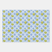 Blue Yellow Mediterranean Tile Lemons Italian ラッピングペーパーシート (正面)