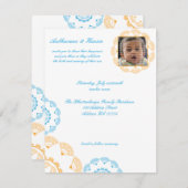 Blue & Yellow Namkaranベビーの命名招待状 招待状 (正面/裏面)