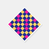 Blue Yellow Pink Checkered Pattern Design  スタンダードカクテルナプキン (角)
