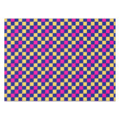Blue Yellow Pink Checkered Pattern Design  テーブルクロス (正面(横))