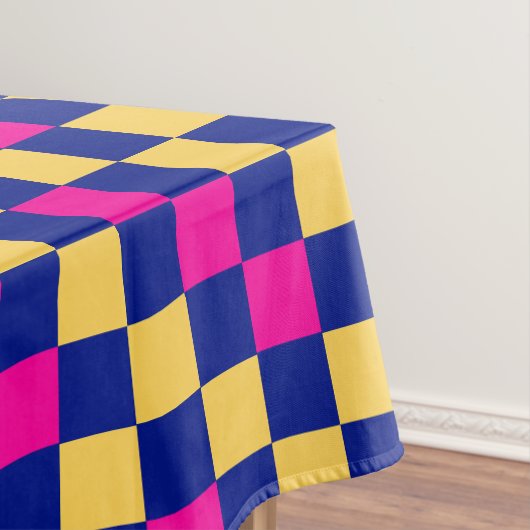 Blue Yellow Pink Checkered Pattern Design  テーブルクロス (インサイチュ)
