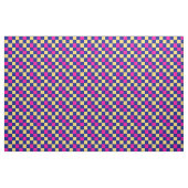 Blue Yellow Pink Checkered Pattern Design  ファブリック (ヤード)