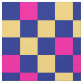 Blue Yellow Pink Checkered Pattern Design  ファブリック (クローズアップ)