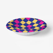 Blue Yellow Pink Checkered Pattern Design  ペーパーボウル (傾斜あり)