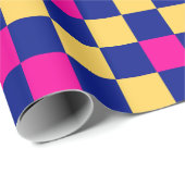Blue Yellow Pink Checkered Pattern Design  ラッピングペーパー (ロールコーナー)