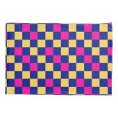 Blue Yellow Pink Checkered Pattern Design  枕カバー (裏面)